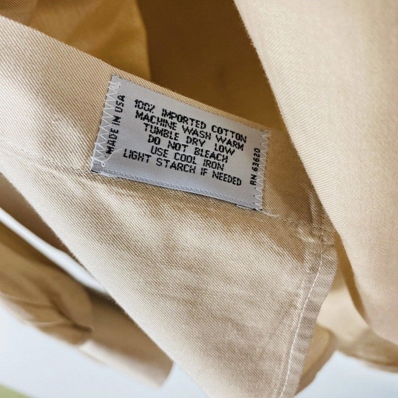 Gitman Bros. Size 16.5 33 Button Front Long Sleeve Dress Shirt Tan 100% Cotton - Picture 5 of 5